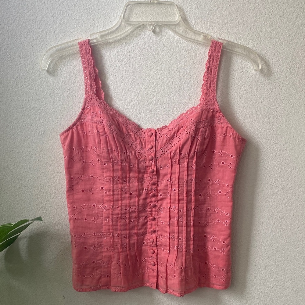 bebe Pink Eyelet Camisole Top